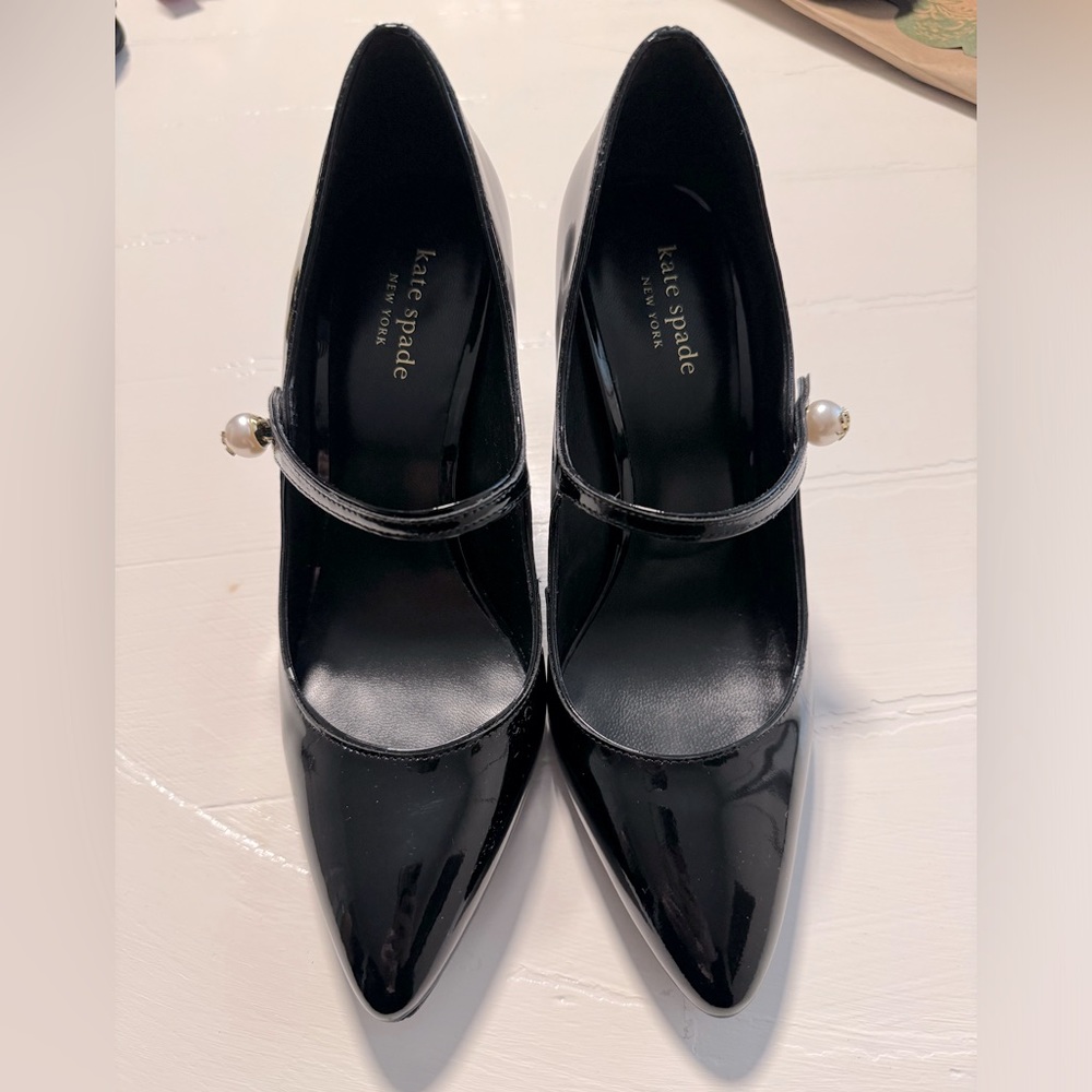 Kate Spade Black Patent Leather Mary Jane Heels!!!! BRAND NEW!!!! Worn once!